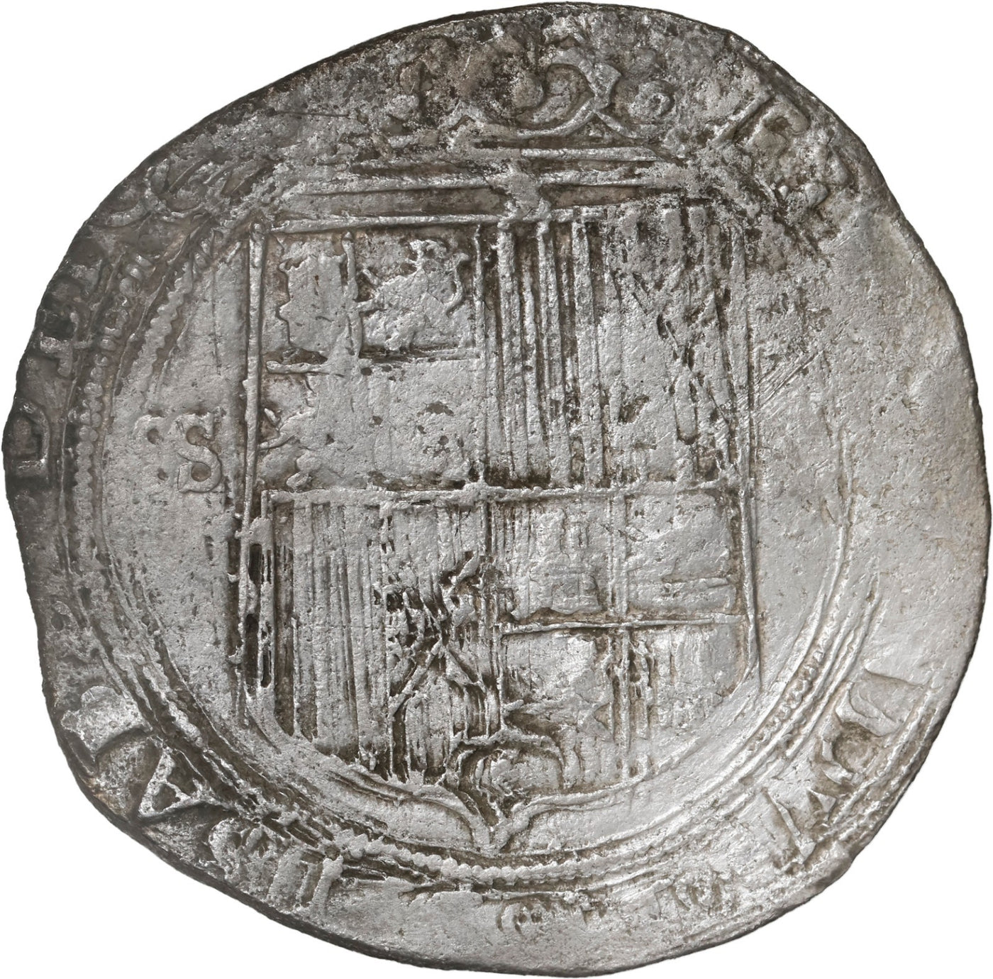 SPAIN, Seville, 4 reales, Ferdinand-Isabel, assayer * on reverse.