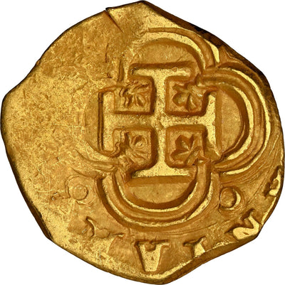 SPAIN, Seville, gold cob 1 escudo, Philip III, assayer D, NGC MS 62.