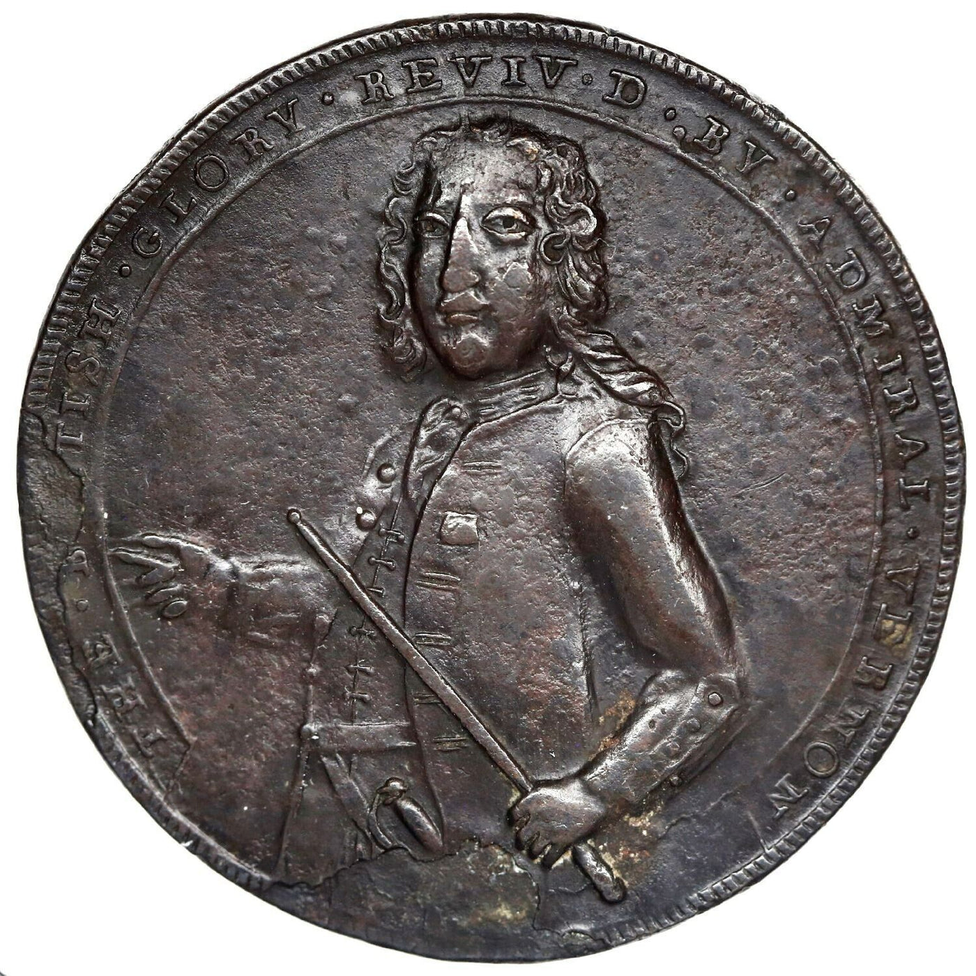 Great Britain Copper Admiral Vernon Medal 1739 Vernon / Porto Bello Ex-Adams