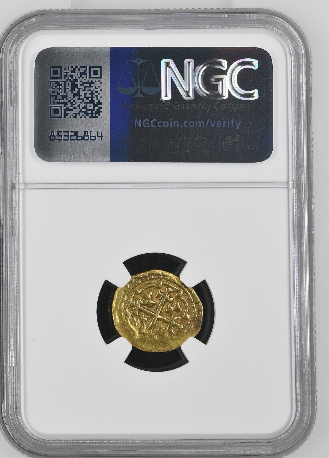 MEXICO gold cob 1 escudo (1712) J mintmark oM NGC (1715 Fleet Shipwreck Label)