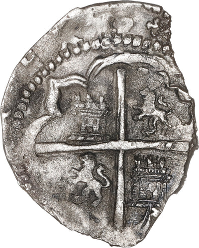 BOLIVIA, Potosí, cob 4 reales, Philip II, assayer C below erased B/L, rare.