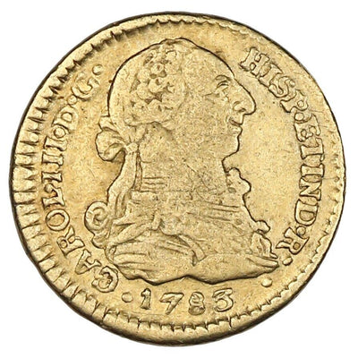 Spanish Colonial Popayan Colombia Gold Bust 1 Escudo Charles III 1783 SF