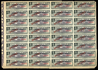 Bogotá Banco de Colombia 100 Pesos 10% Bond Specimen 1924 ex-ABNCo Archives