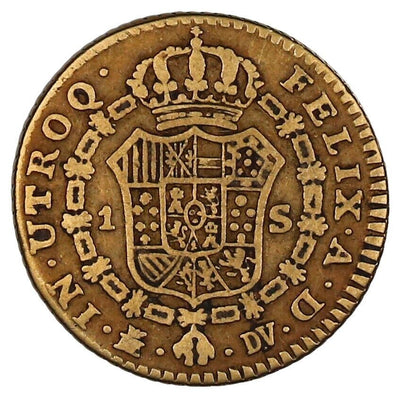 Madrid Spain Gold Bust 1 Escudo Charles III 1787 DV