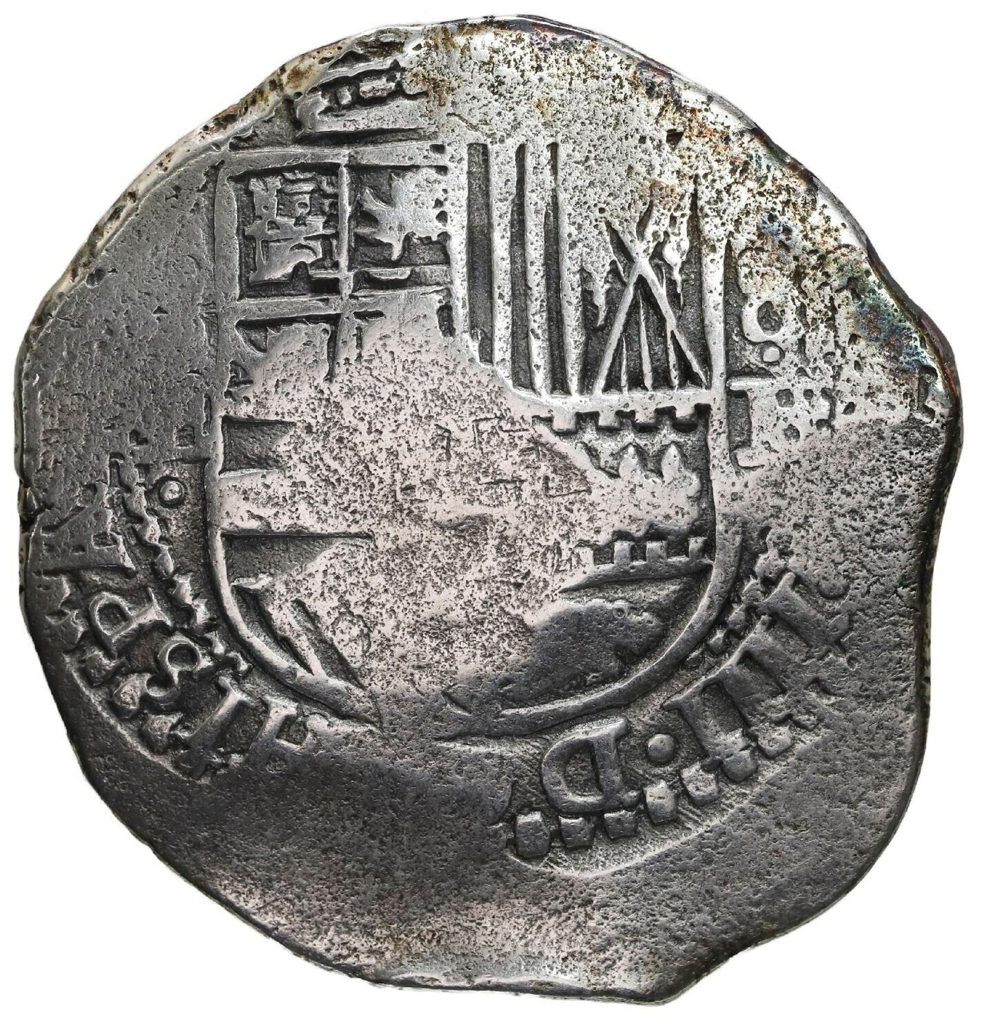 Capitana Shipwreck (1654) Potosí Bolivia Cob 8 reales (1651-52) E w/ Crown C/M