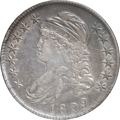 UNITED STATES, Philadelphia mint, Capped Bust half dollar, 1809, Lettered Edge