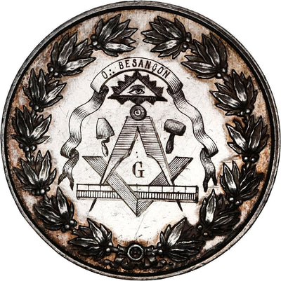 FRANCE Silver Freemason Medal (1800s) Engraved to Archivist J.C.F. Rottie Unique