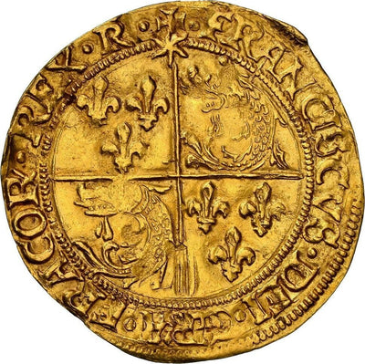 FRANCE Romans Mint Gold Ecu d'or du Dauphiné Francis I NGC AU 58 Gad-321 Rare