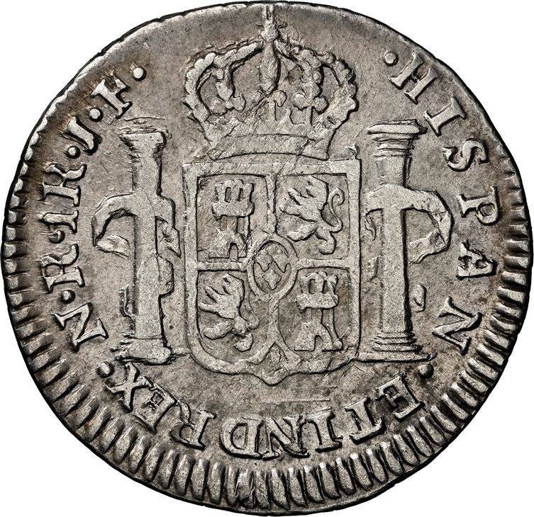 COLOMBIA, Bogotá, bust 1 real, Ferdinand VII (bust of Charles IV), 1810 J•F/J•J
