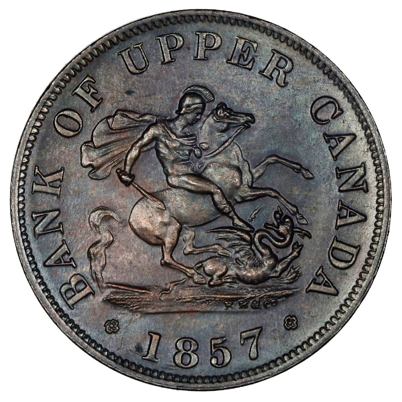 CANADA Bank of Upper Canada Copper 1/2 Penny Token 1857 ex-Loye ex-Baker