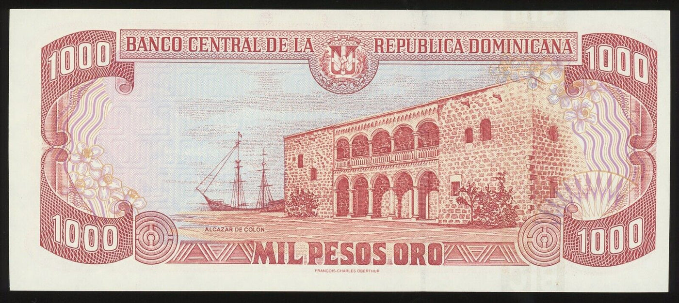 Dominican Republic Banco Central 1000 Pesos Oro 1997 Low Serial # 85 Pick-158