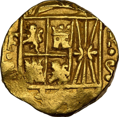 COLOMBIA, Bogotá, gold cob 2 escudos, 1748 SR, mintmark FS to left, assayer RS