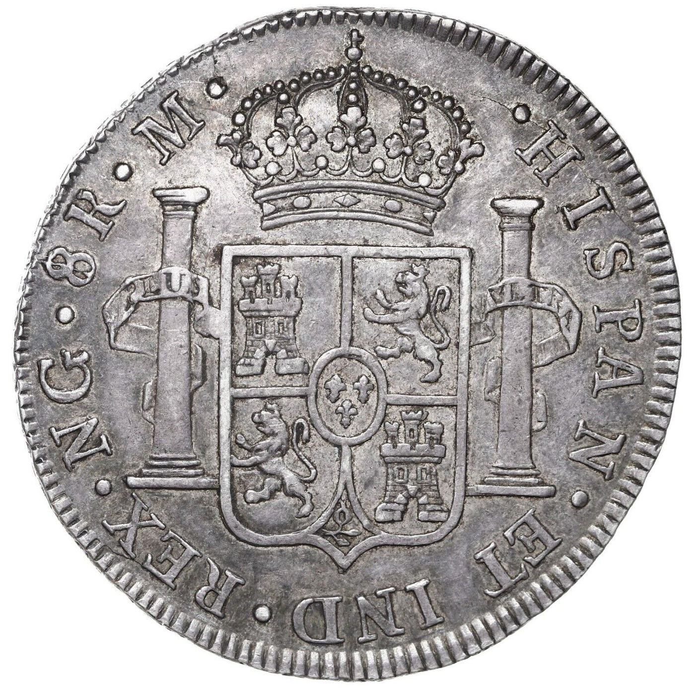 Guatemala Silver Bust 8 Reales Charles IV 1797 M w/ 1950s Collector's Envelope