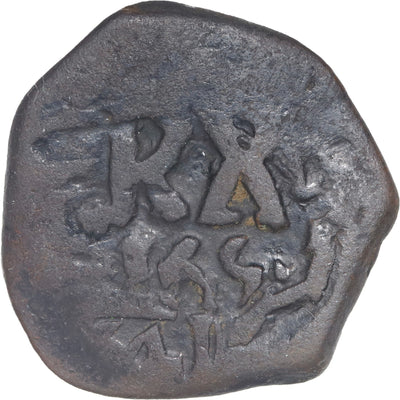 SPAIN, copper cob 4 maravedis, with 1655, Philip IV, and VIII countermarks.