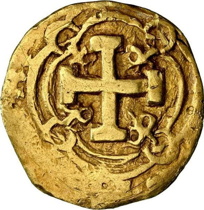 COLOMBIA Bogotá Gold Cob 2 Escudos Philip V (ca. 1730) NGC Graded VF Details