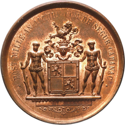 AUSTRIA, bronze piefort trial strike for reverse of a medal, 1876