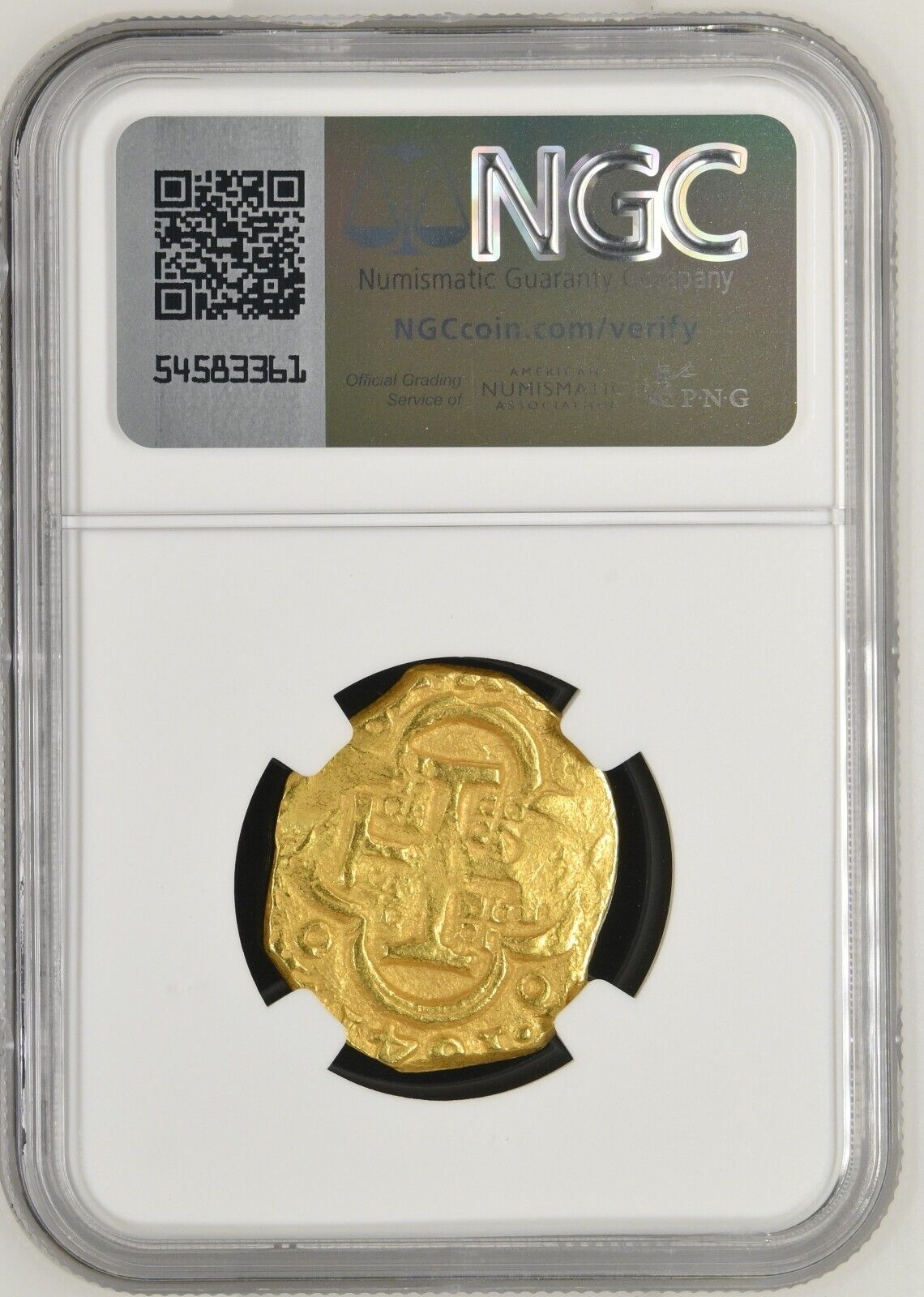 SPAIN Seville Gold Cob 4 Escudos 1641 (R) Certified NGC MS 60 Rare