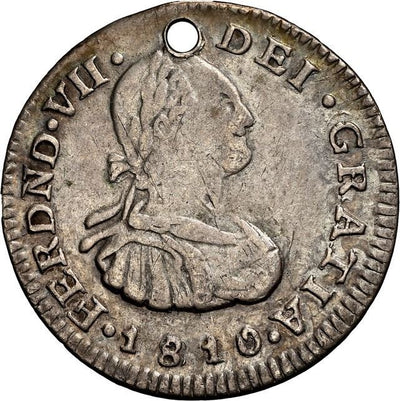 COLOMBIA, Popayán, bust ½ real, Ferdinand VII (bust of Charles IV), 1810 JF, NGC