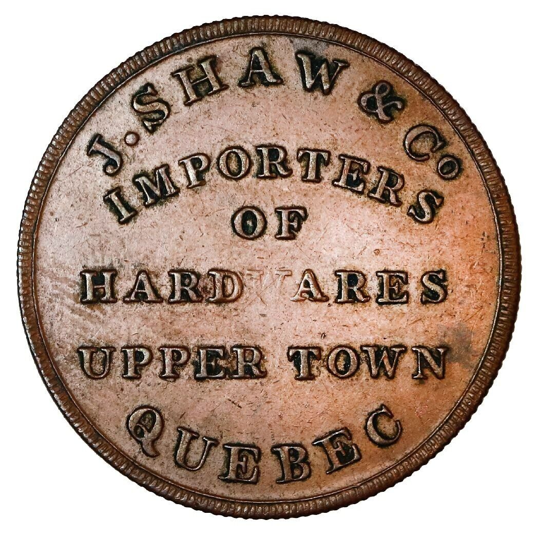 Quebec Canada J. Shaw & Co. copper half penny token (1837) ex-Oppenheim ex-Baker