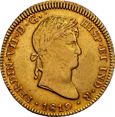 PERU Lima Gold bust 4 Escudos Ferdinand VII 1819 JP NGC XF Details KM-128 Scarce