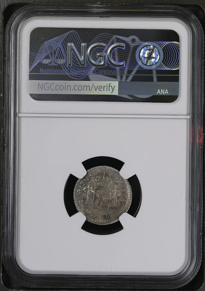 El Cazador Shipwreck (1784) Mexico Silver Bust 1/2 Real 1783 FF NGC AU Details