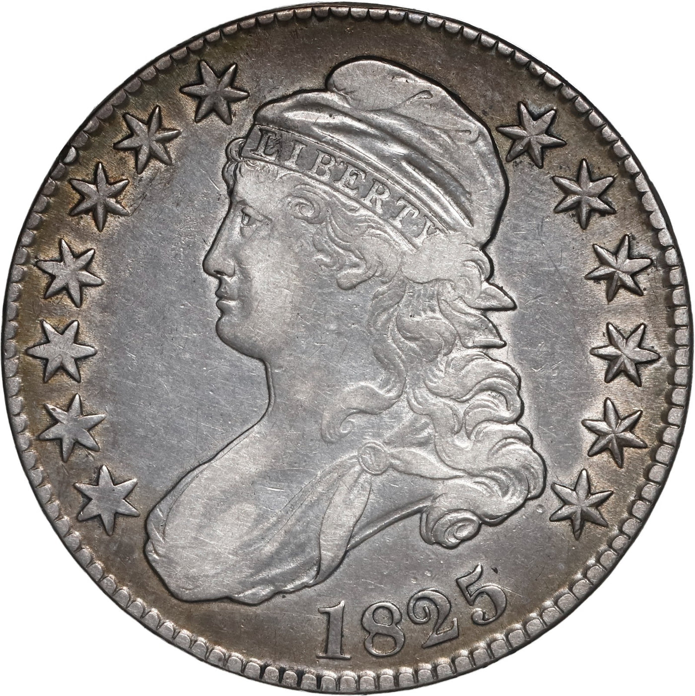 UNITED STATES, Philadelphia mint, Capped Bust half dollar, 1825, Lettered Edge.