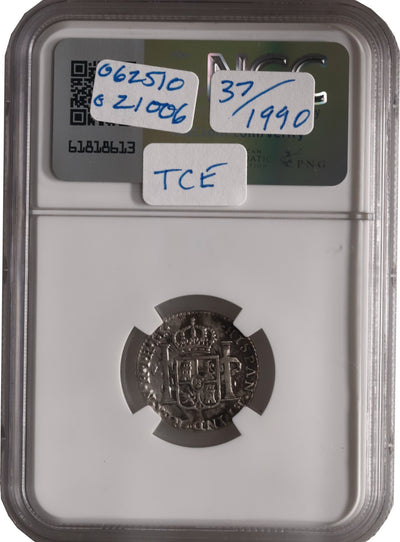 COLOMBIA, Bogotá, bust 1 real, Charles IV, 1801 JJ, NGC VF details / cleaned
