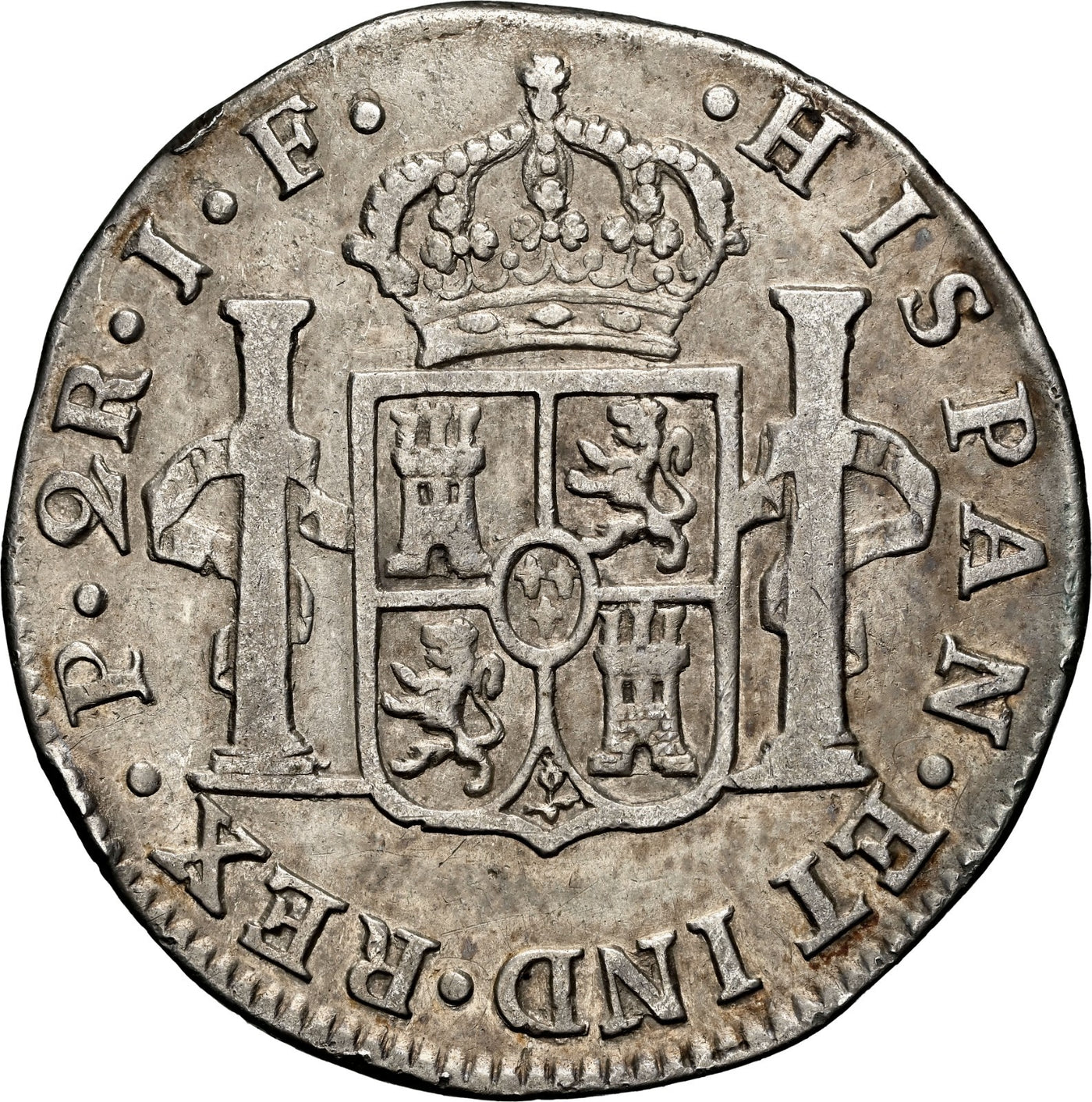 COLOMBIA, Popayán, bust 2 reales, Ferdinand VII (bust of Charles IV), 1810 JF