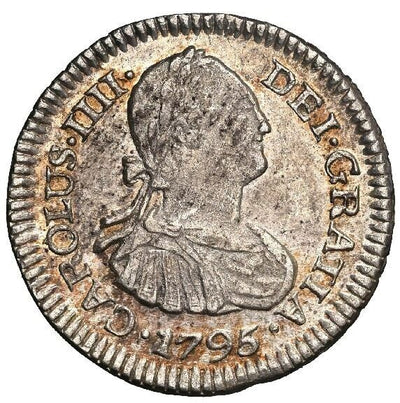 BOLIVIA Potosí Silver Bust 1/2 Real Charles IV 1795 PP NGC MS 63 Finest Known