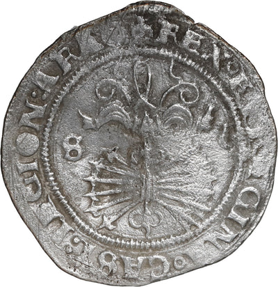 SPAIN, Seville, 1 real, Ferdinand-Isabel, assayer * to right of shield