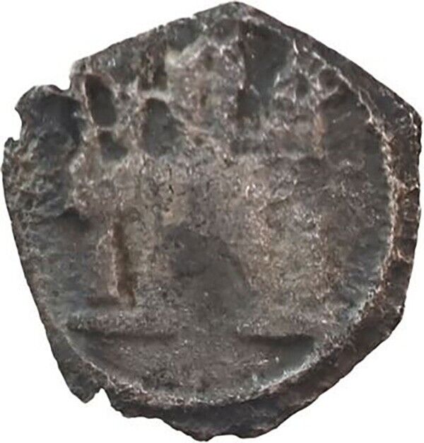 COLOMBIA, Bogotá, cob ¼ real, Philip IV, no assayer (1649-65), castle with tilte