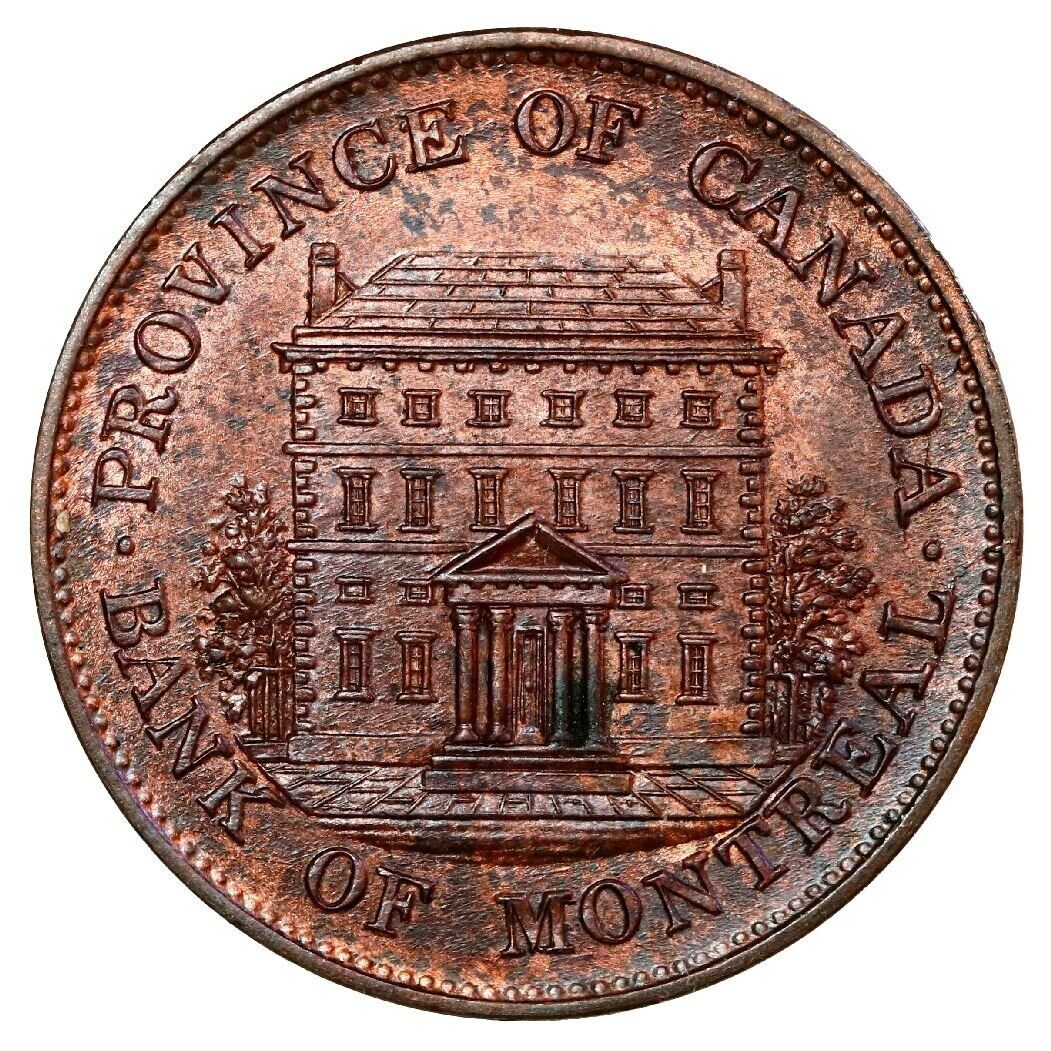 Canada Bank of Montreal Copper Half Penny Token 1844 Breton-527 ex-Baker