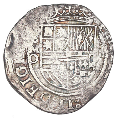 Mexico City Mexico Silver cob 4 Reales Philip II Assayer O - High Grade