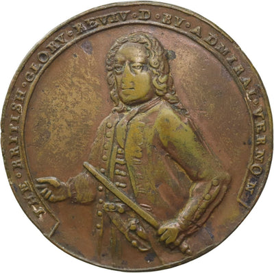 GREAT BRITAIN Copper Admiral Vernon Medal 1739 Vernon / Porto Bello ex-Adams