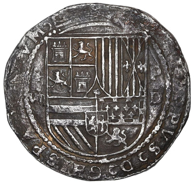 Lima, Peru Silver Cob 8 Reales Philip II Assayer Diego de la Torre rare