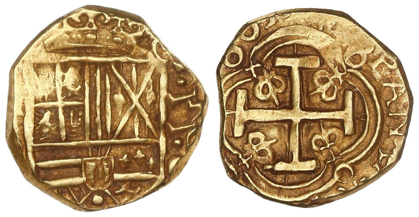 Spanish Colonial Colombia Bogota Gold Cob 2 Escudos 1689 G Very Rare