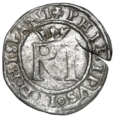 Lima Silver Cob 1/2 Real Philip II R (Rincon) to left legends HISPANI / IARVM