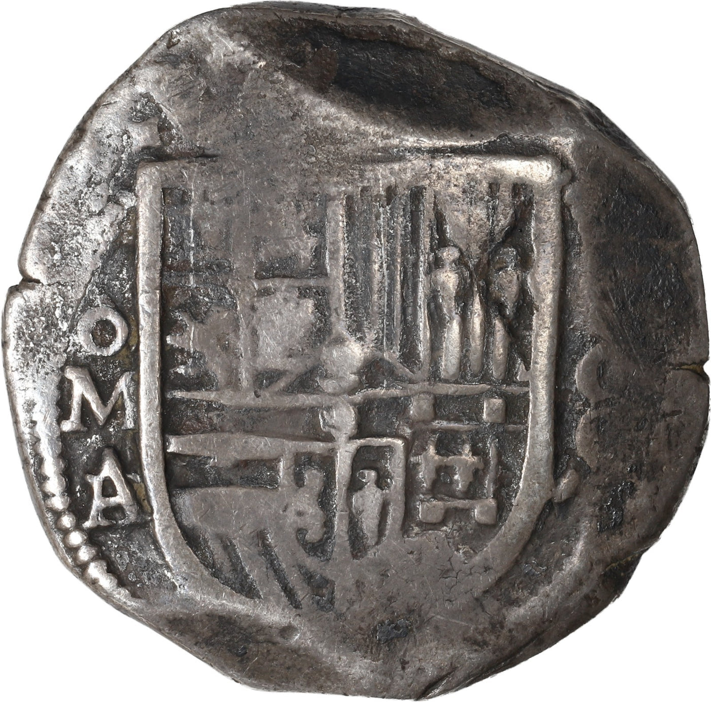 MEXICO, Mexico City, cob 8 reales, Philip III, assayer A/F (1608-9), rare.