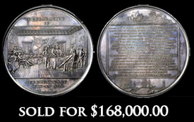USA, proof silver medal, Declaration of Independence (struck in the 1850s), by Charles Cushing Wright